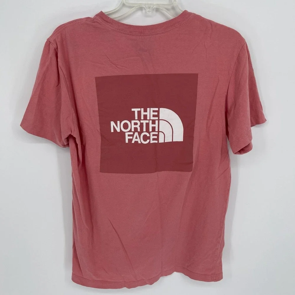 The North Face Men's Rose‎ Pink  Box Logo Short Sleeve Graphic T-Shirt Size S